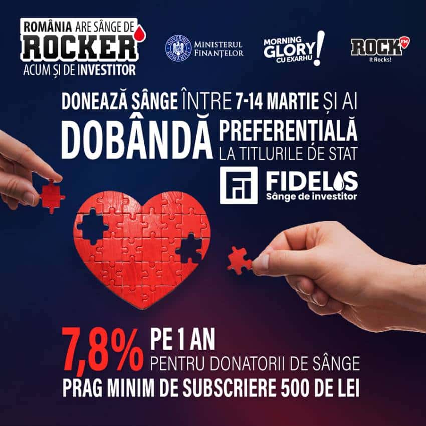 Ediţia FIDELIS de martie debutează astăzi: Donatorii de sânge au o dobândă de 7,8%