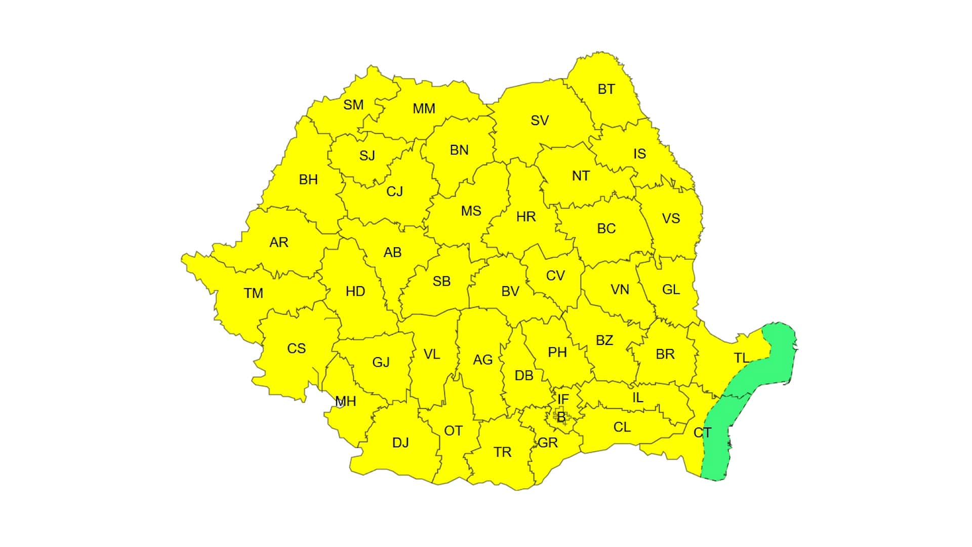 Ploi torențiale și vânt puternic: Cod galben valabil la nivel național