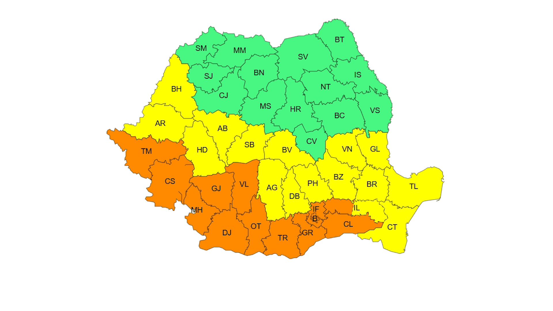 Cod Portocaliu de caniculă în Gorj