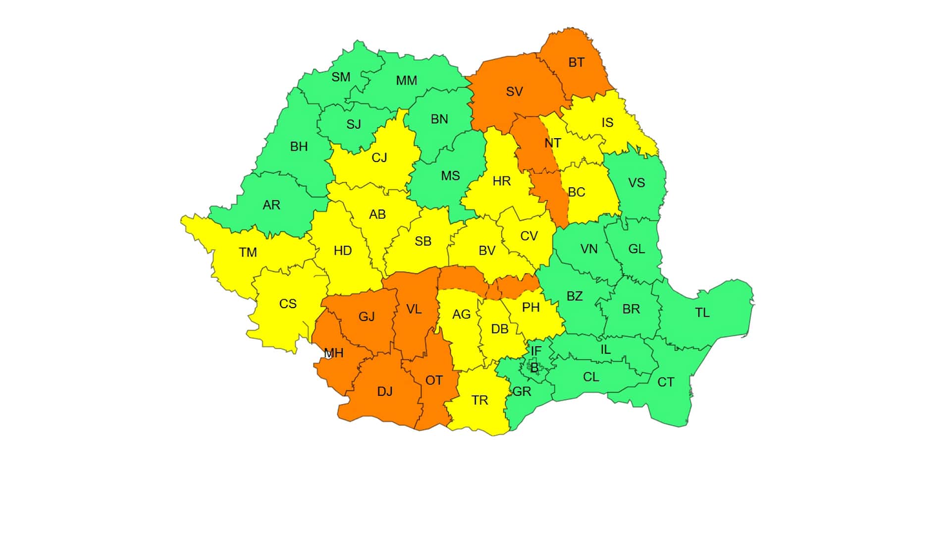 Cod portocaliu de furtuni în Gorj