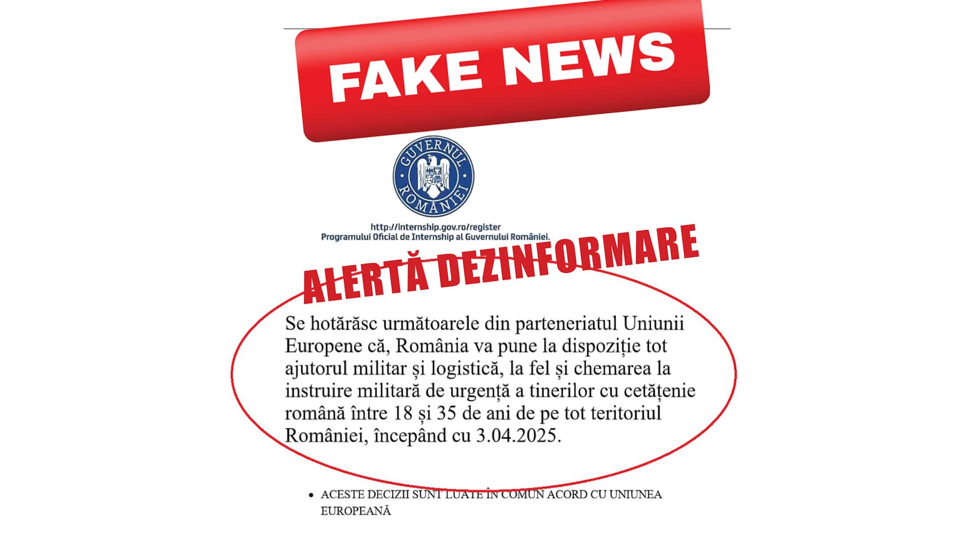 Avertisment privind dezinformările din online