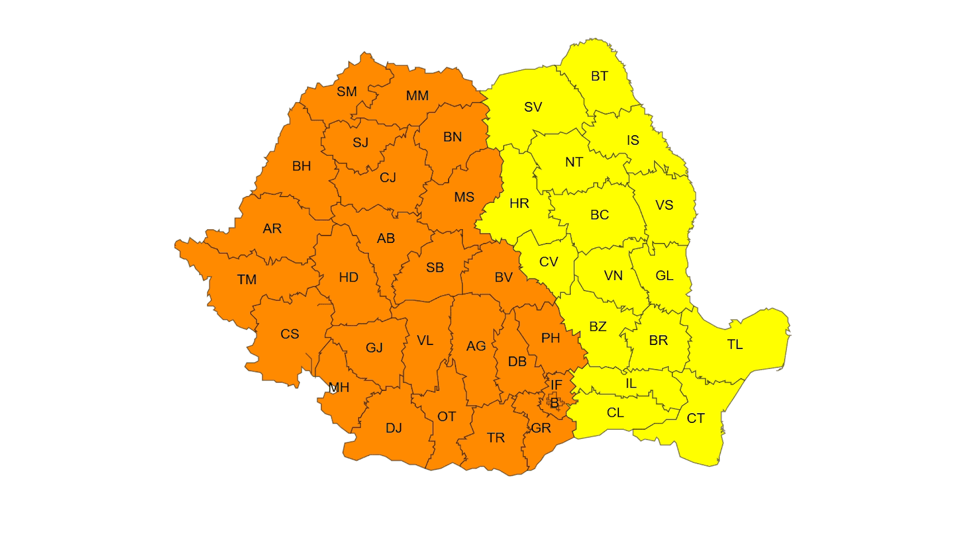 Cod Portocaliu de caniculă în Gorj