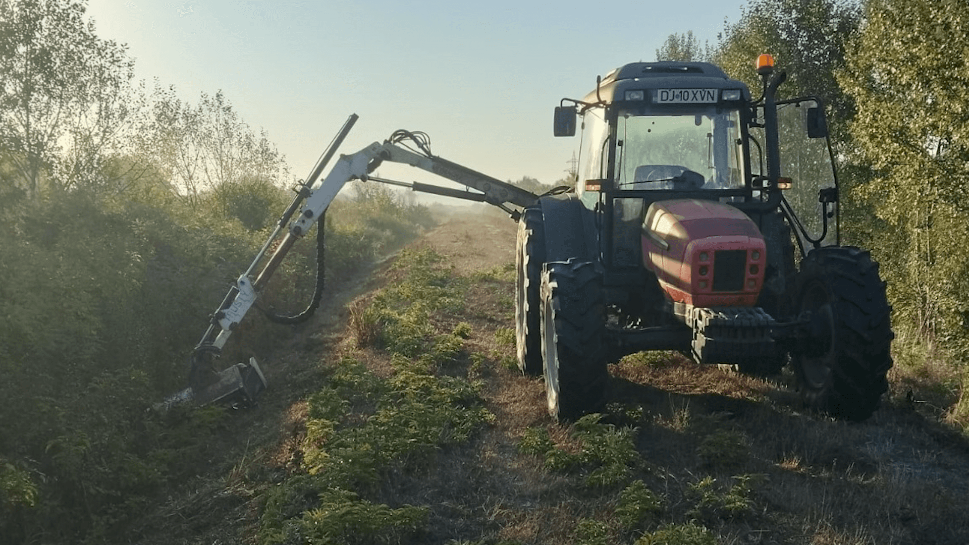 Lucrări de întreținere pe digurile din Gorj