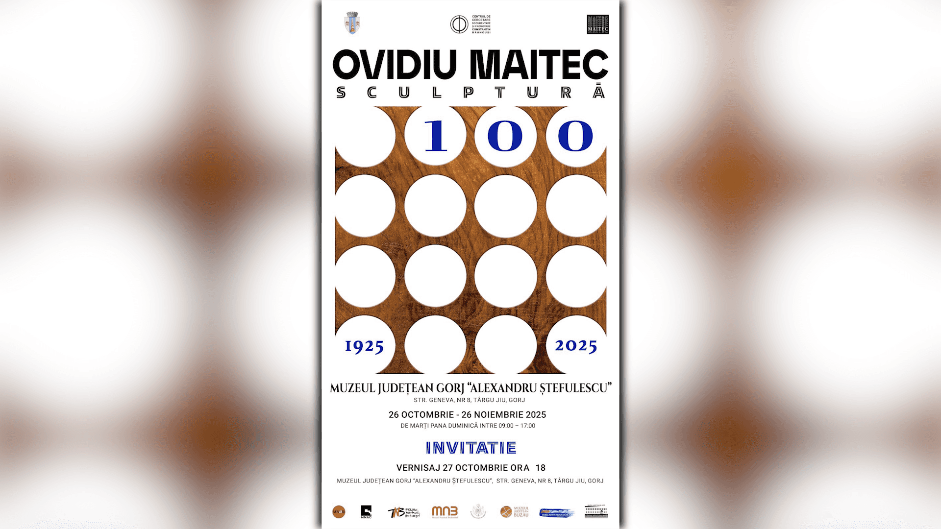 Expoziția „Ovidiu Maitec 100” ajunge la Târgu Jiu