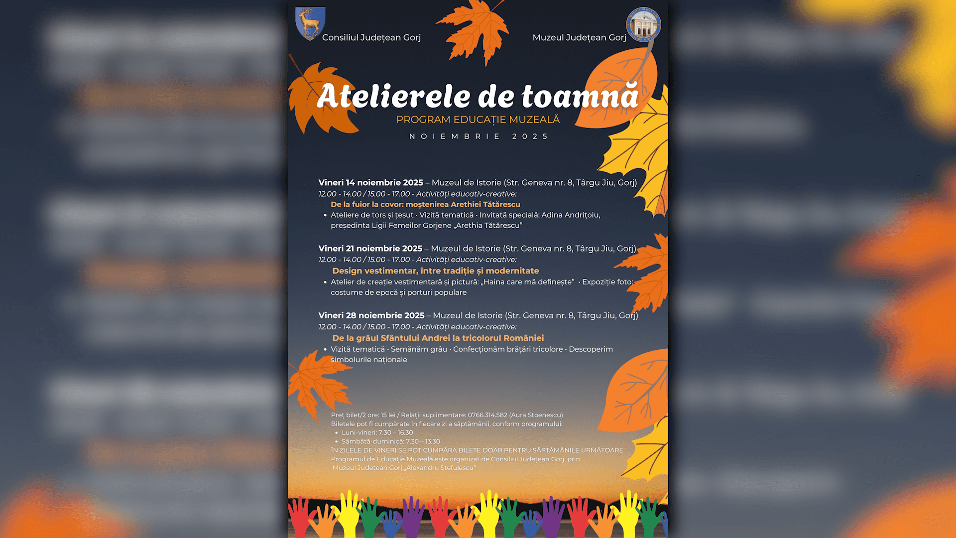 Atelierele de toamnă continuă la Muzeul Județean Gorj