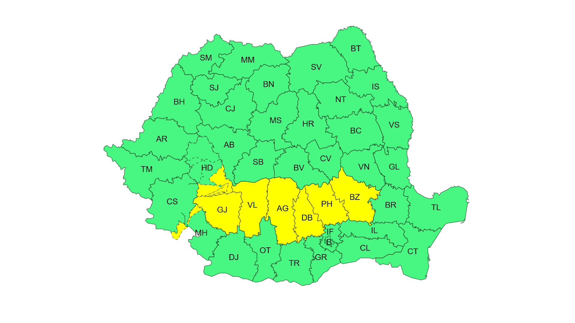 Gorjul sub cod galben de ploi și ninsori la munte