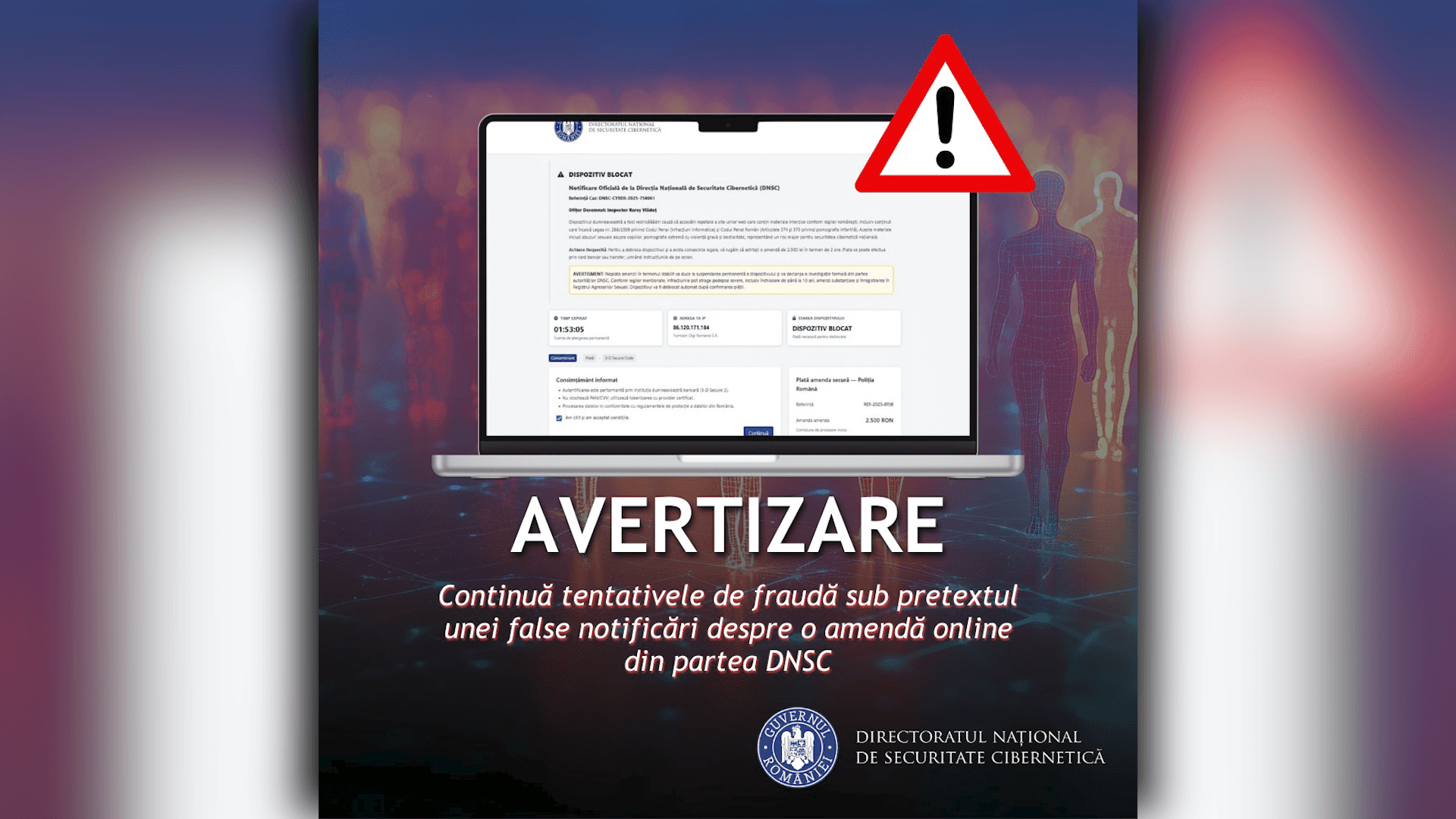 Tentativă de fraudă online: utilizatorii sunt vizați cu amenzi false