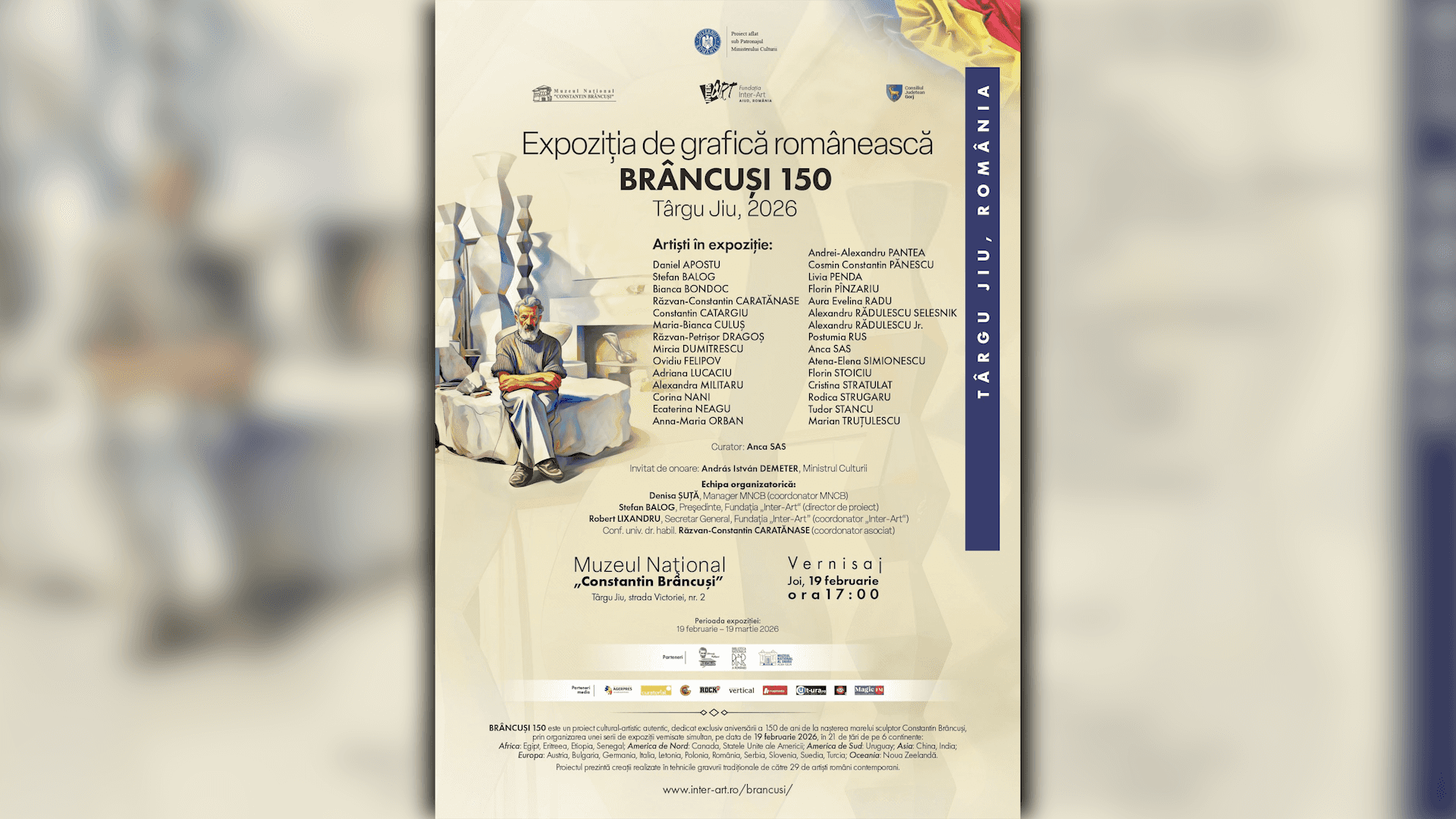 Vernisajul expoziției BRÂNCUȘI 150 - 19 februarie