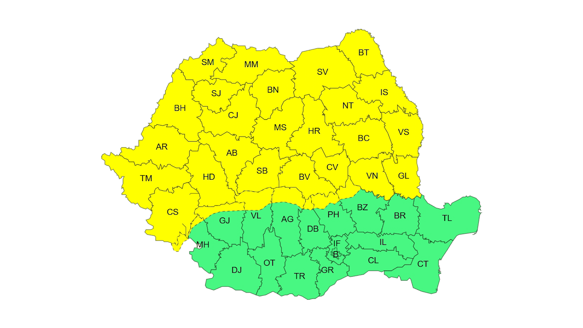 Cod Galben de temperaturi deosebit de scăzute