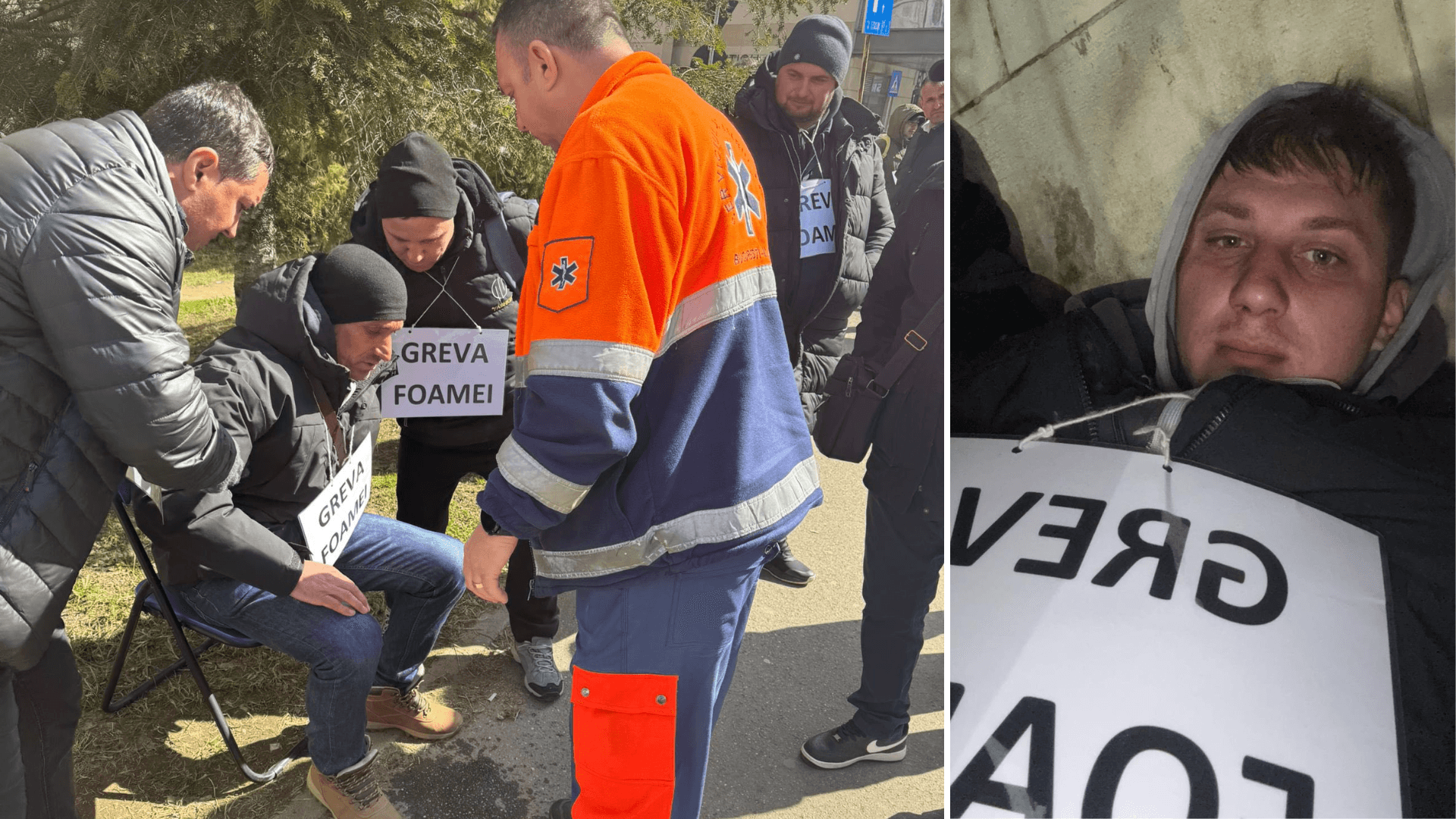 A treia zi de grevă a foamei în fața Ministerului Energiei