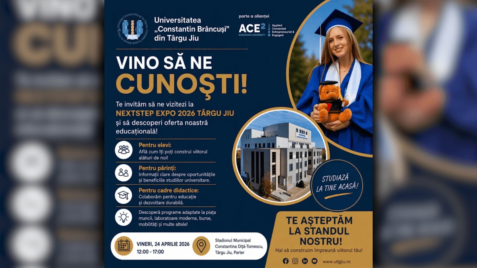 UCB Târgu Jiu își prezintă oferta educațională la NextStep Expo