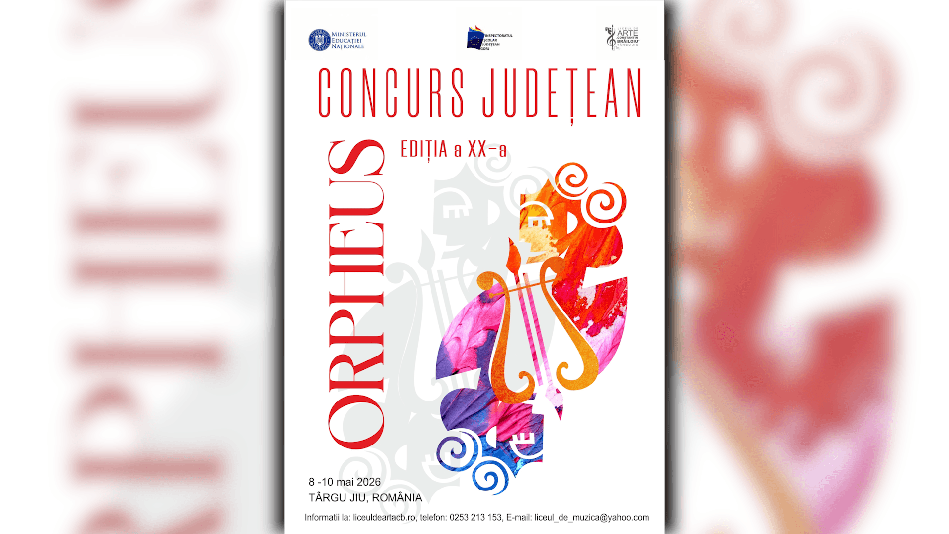 Liceul de Arte „Constantin Brăiloiu” organizează Concursul Orpheus - Ediția XX