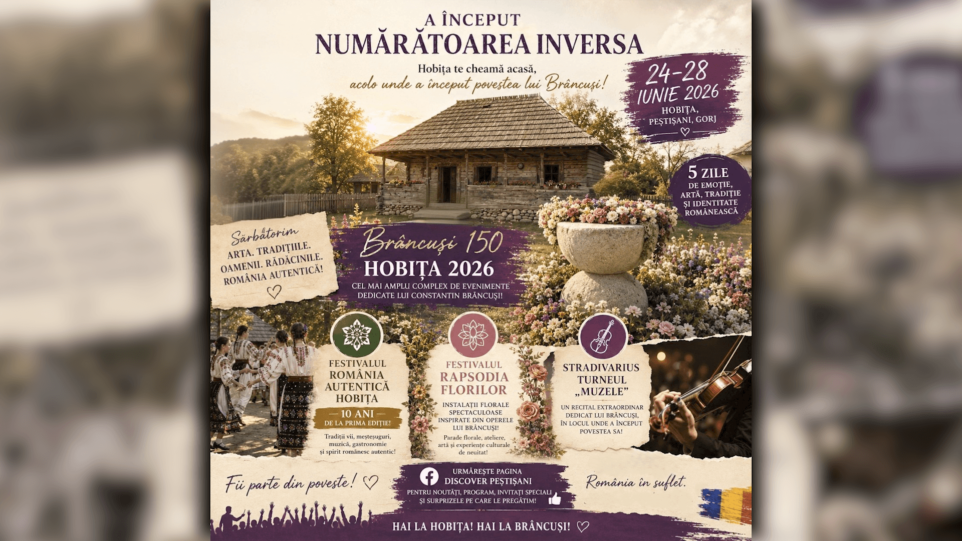 „BRÂNCUȘI 150 - Hobița 2026”: 24-28 iunie