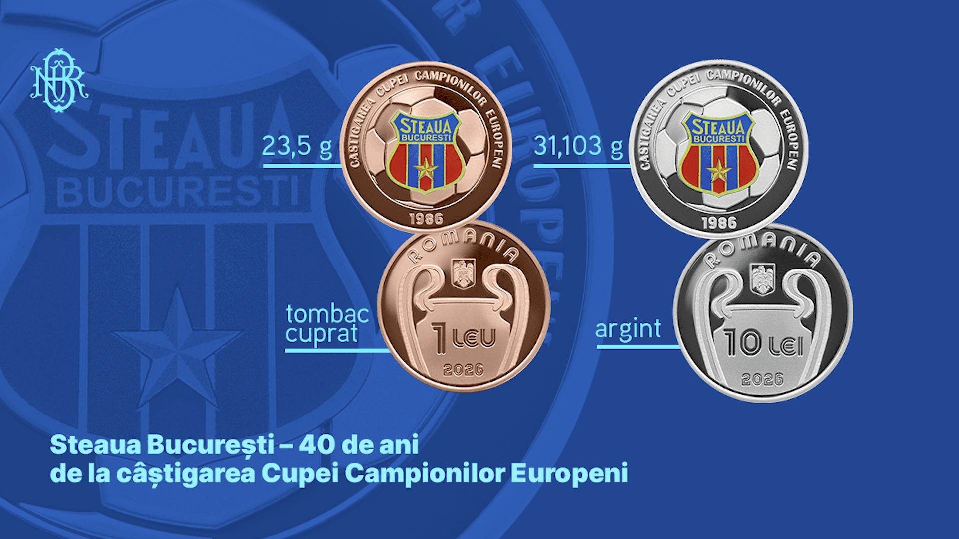 Monedă aniversară lansată de BNR pentru Steaua București