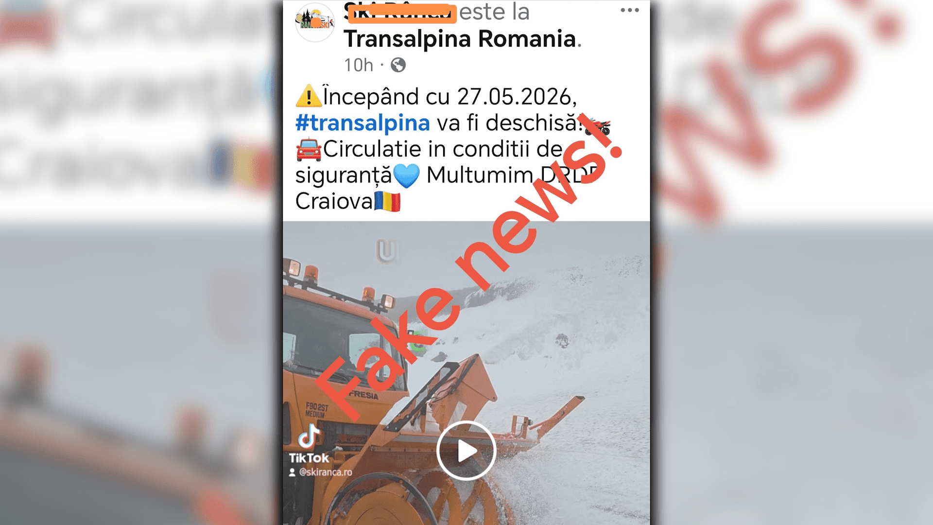 DRDP Craiova: Informații false privind deschiderea Transalpinei