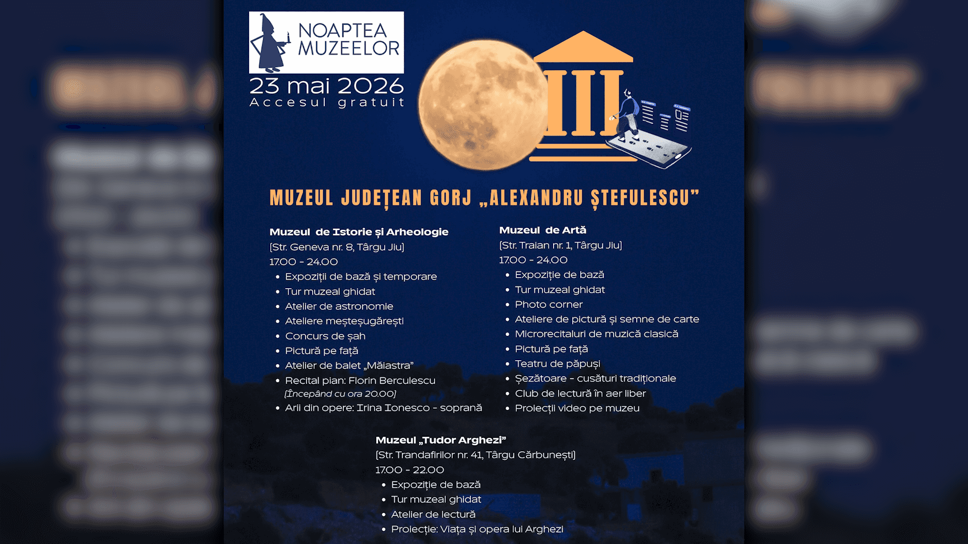 Muzeul Județean Gorj „Alexandru Ștefulescu” organizează Noaptea Muzeelor