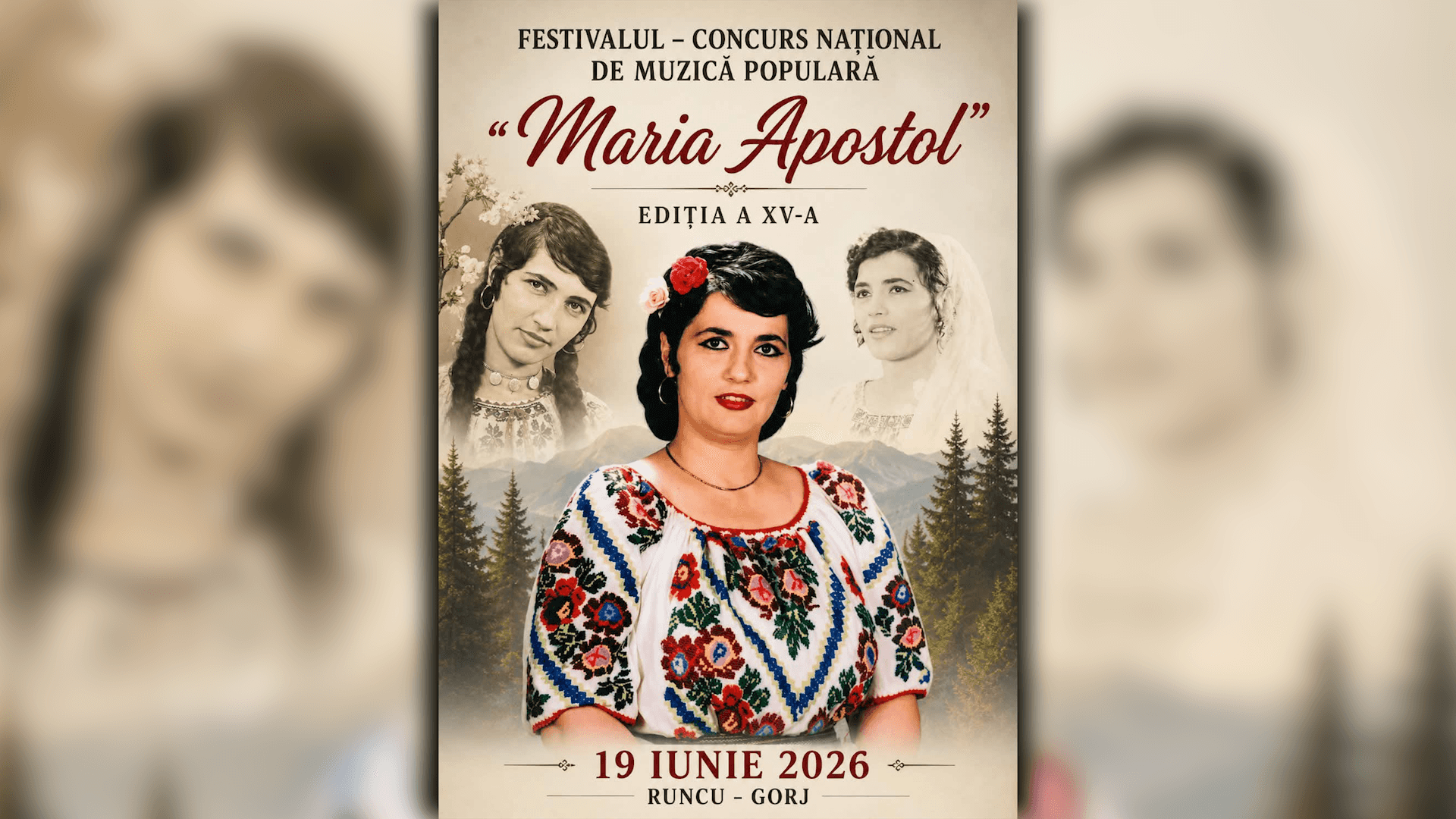 Festivalul „Maria Apostol” va avea loc pe 19 iunie, în comuna Runcu