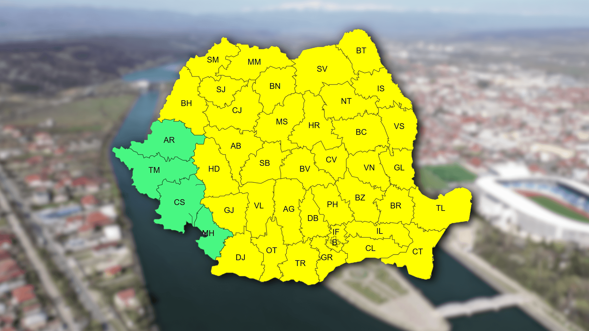 Cod galben de instabilitate atmosferică în Gorj