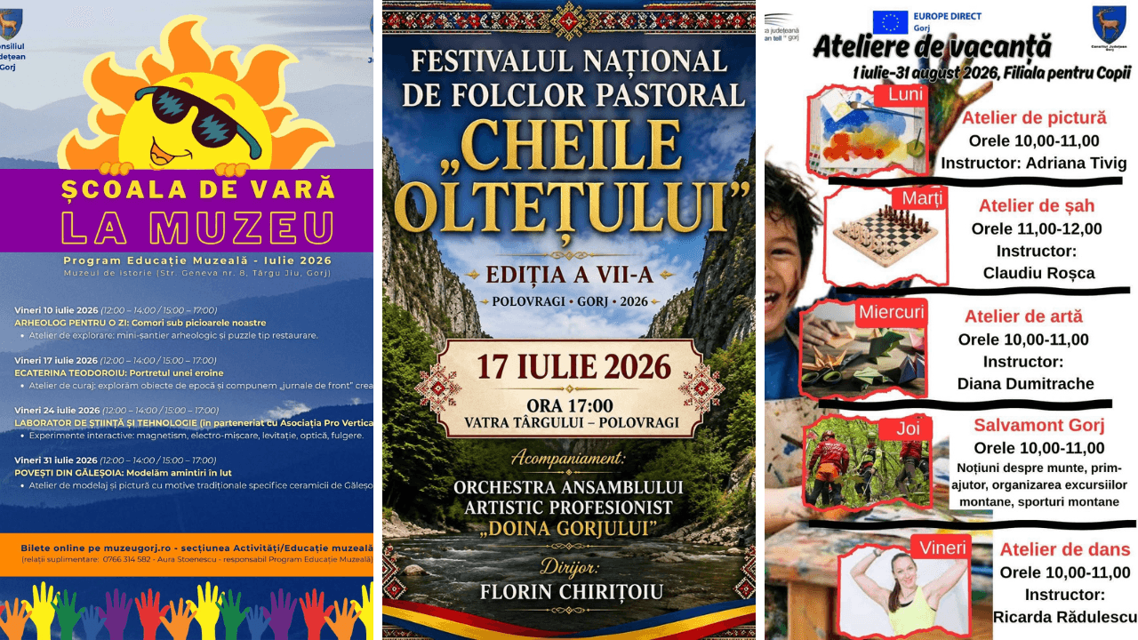 Evenimente culturale în Gorj: 16-19 iulie