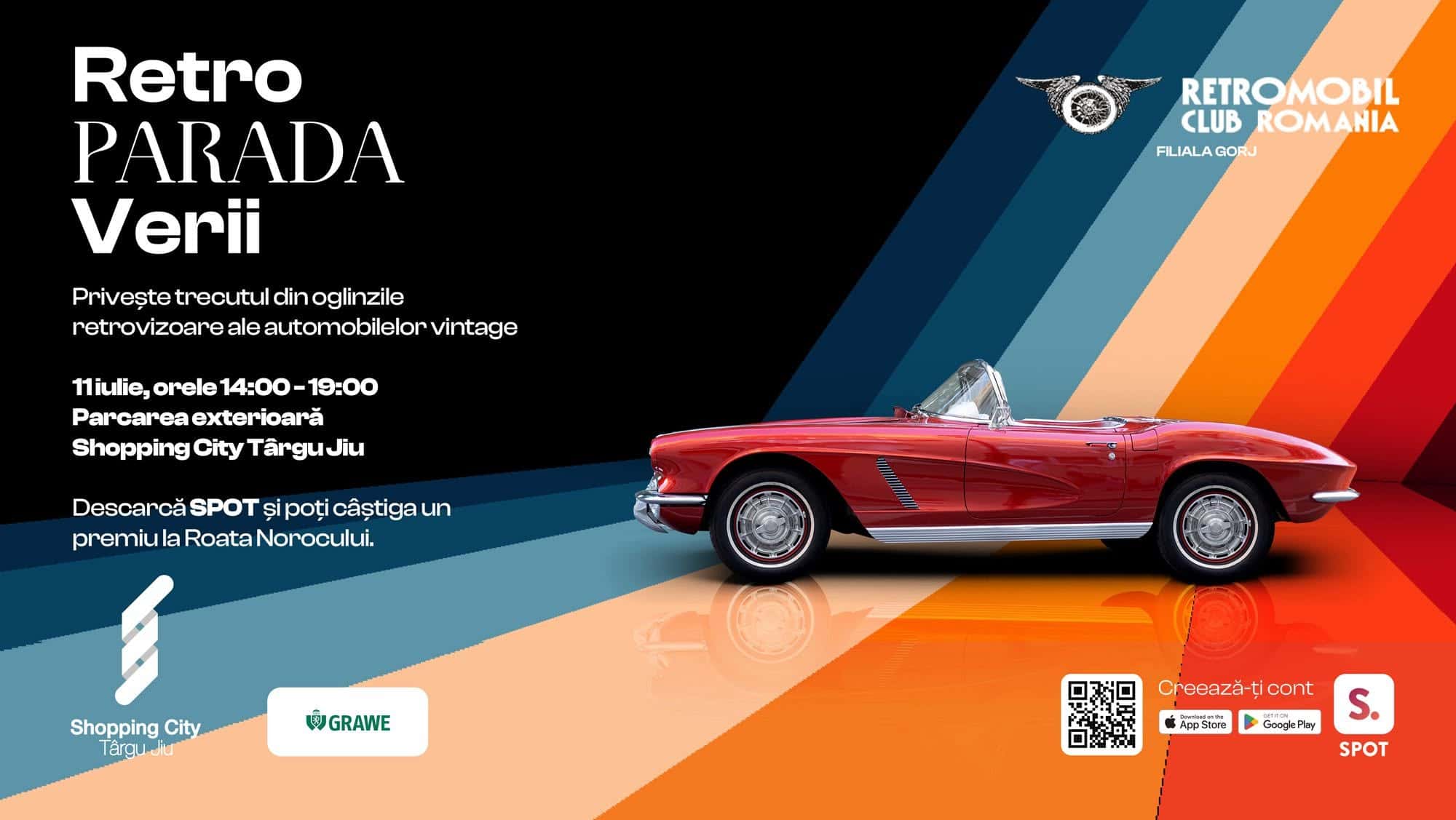 „Retro Parada Verii”: Automobile de epocă la Târgu Jiu