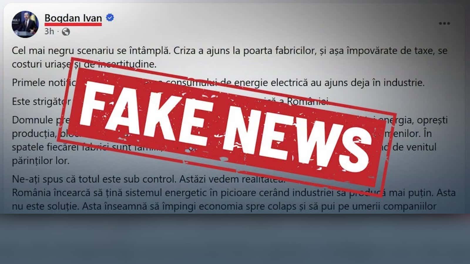 Fostul ministru PSD al Energiei, acuzat de dezinformare