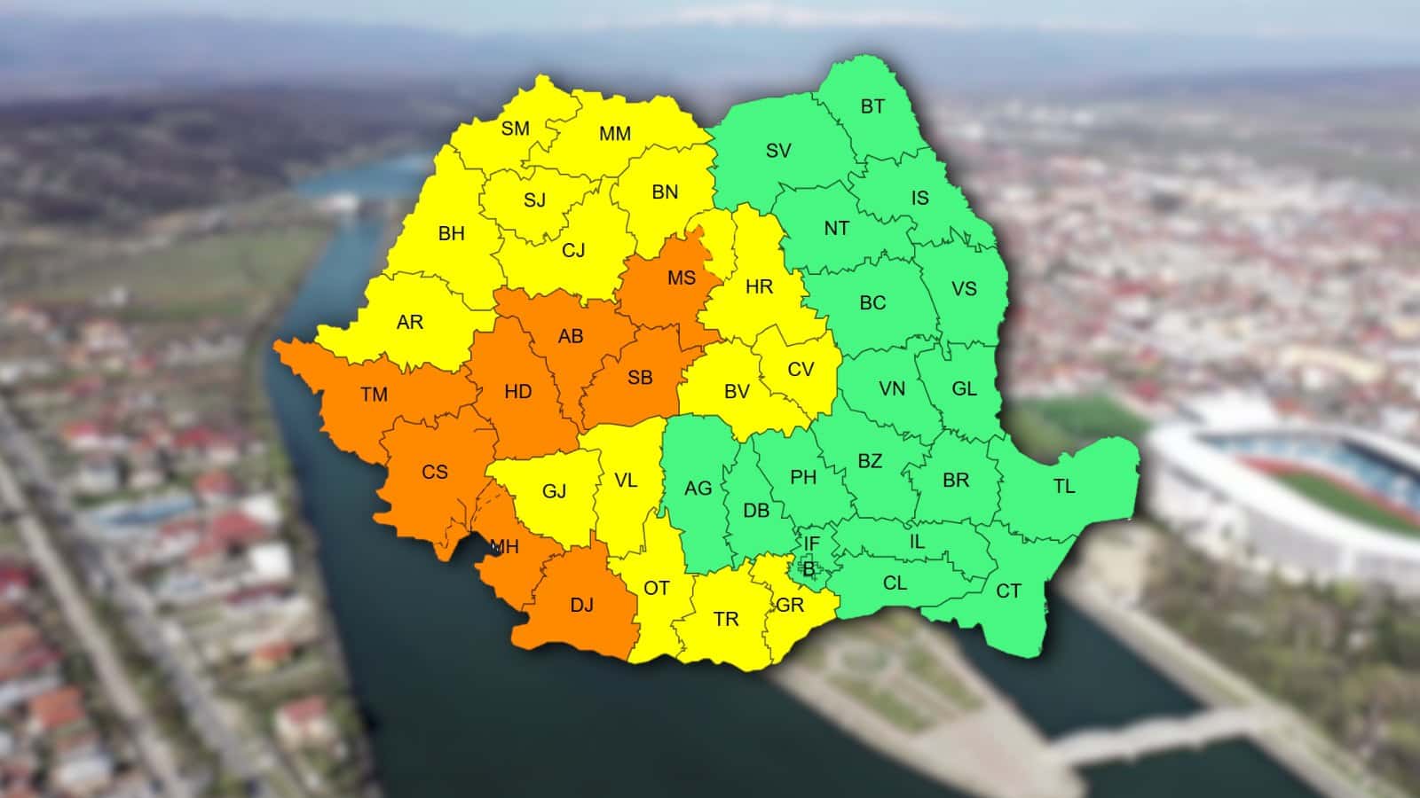 Cod galben de caniculă în Gorj