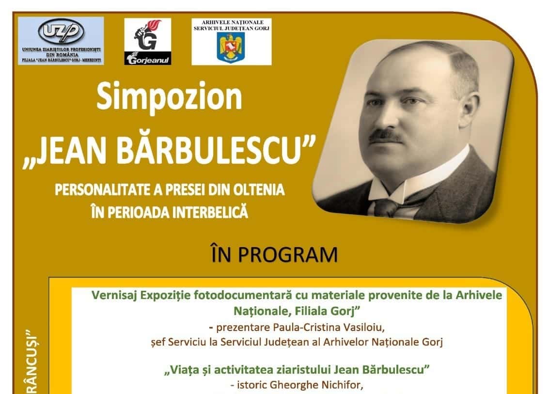 Simpozion dedicat jurnalistului Jean Bărbulescu, astăzi la Târgu Jiu