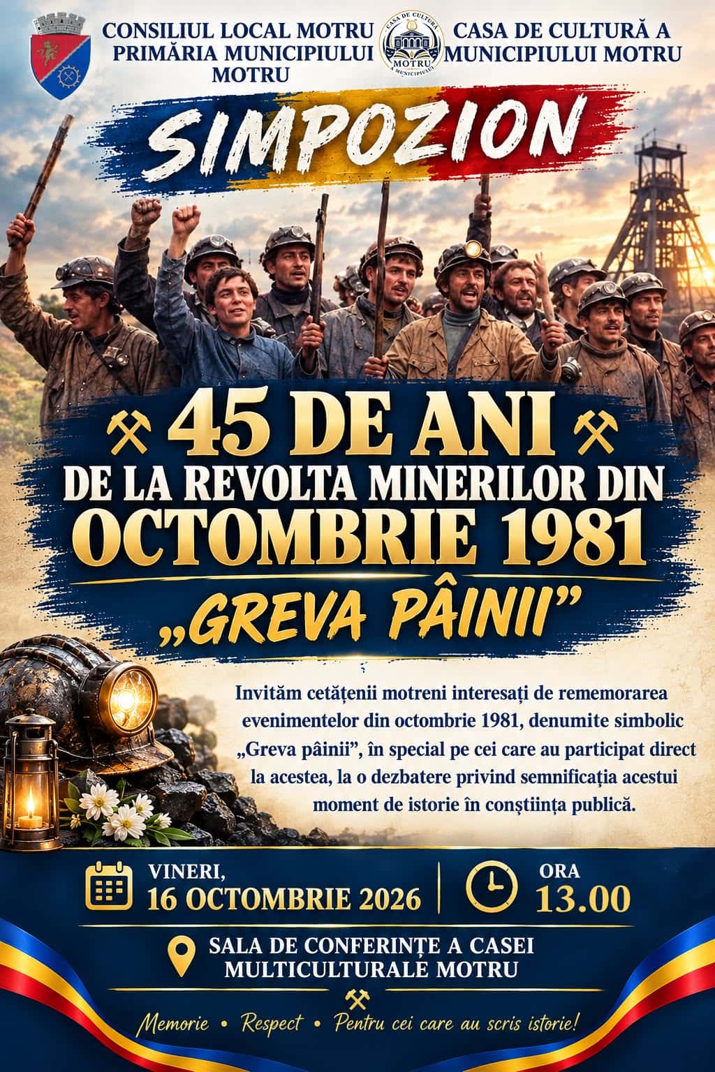 Motru comemorează 45 de ani de la „Greva pâinii”
