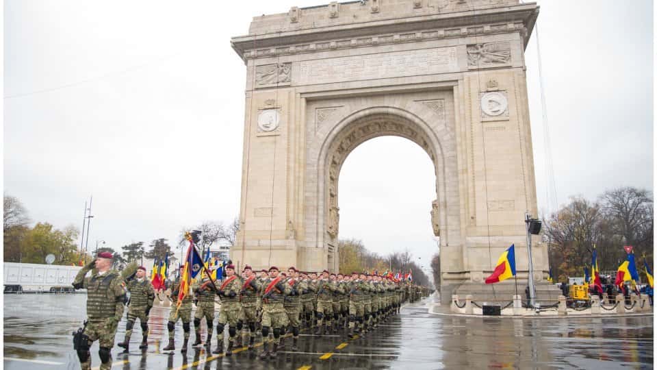 Pregătiri pentru parada de Ziua Naţională de la București