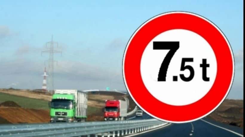 Interdicții pentru vehiculele de peste 7,5 tone pe DN7