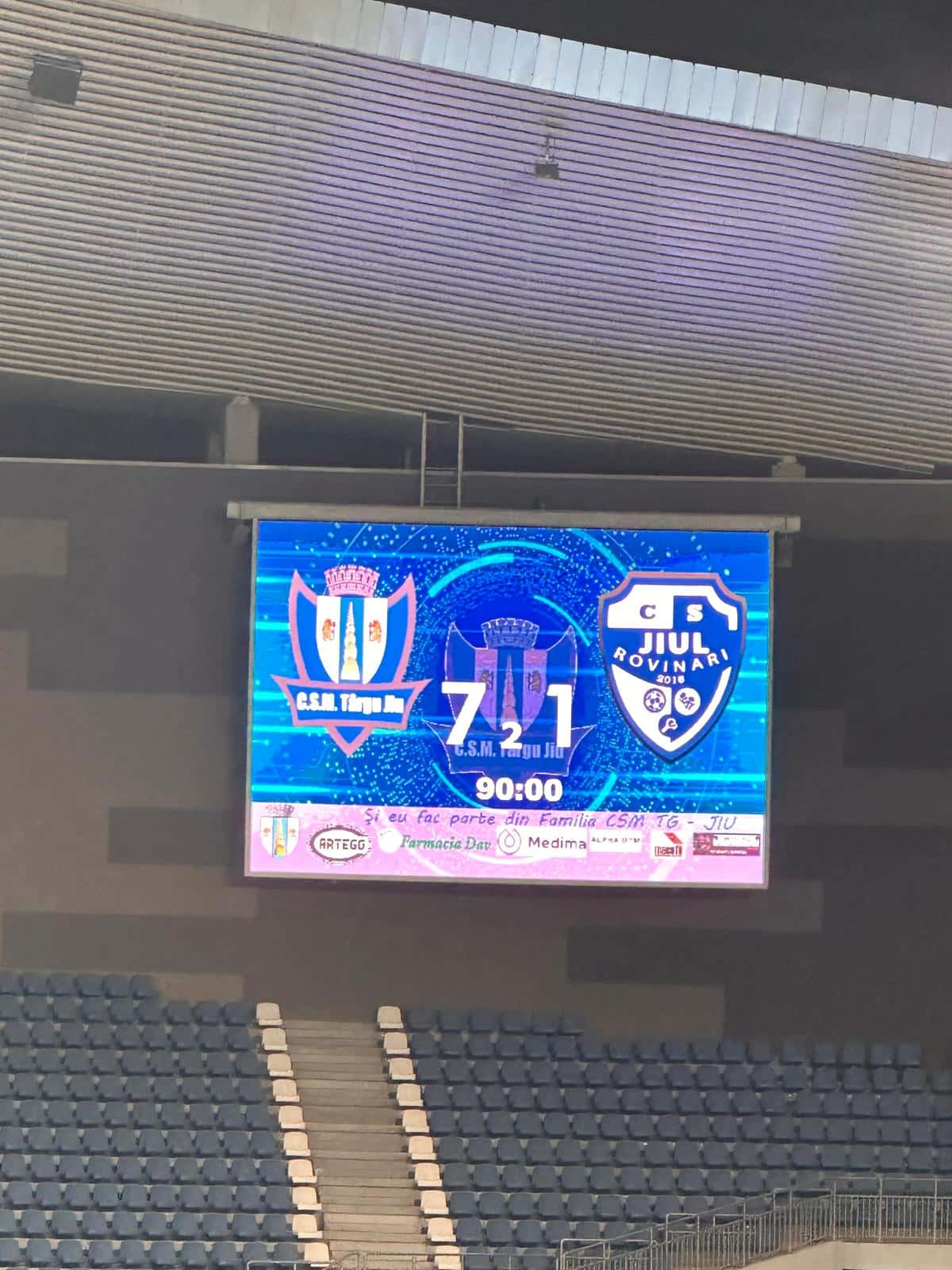 Un singur jucător a marcat toate cele 7 goluri în meciul CSM Târgu-Jiu - Jiul Rovinari
