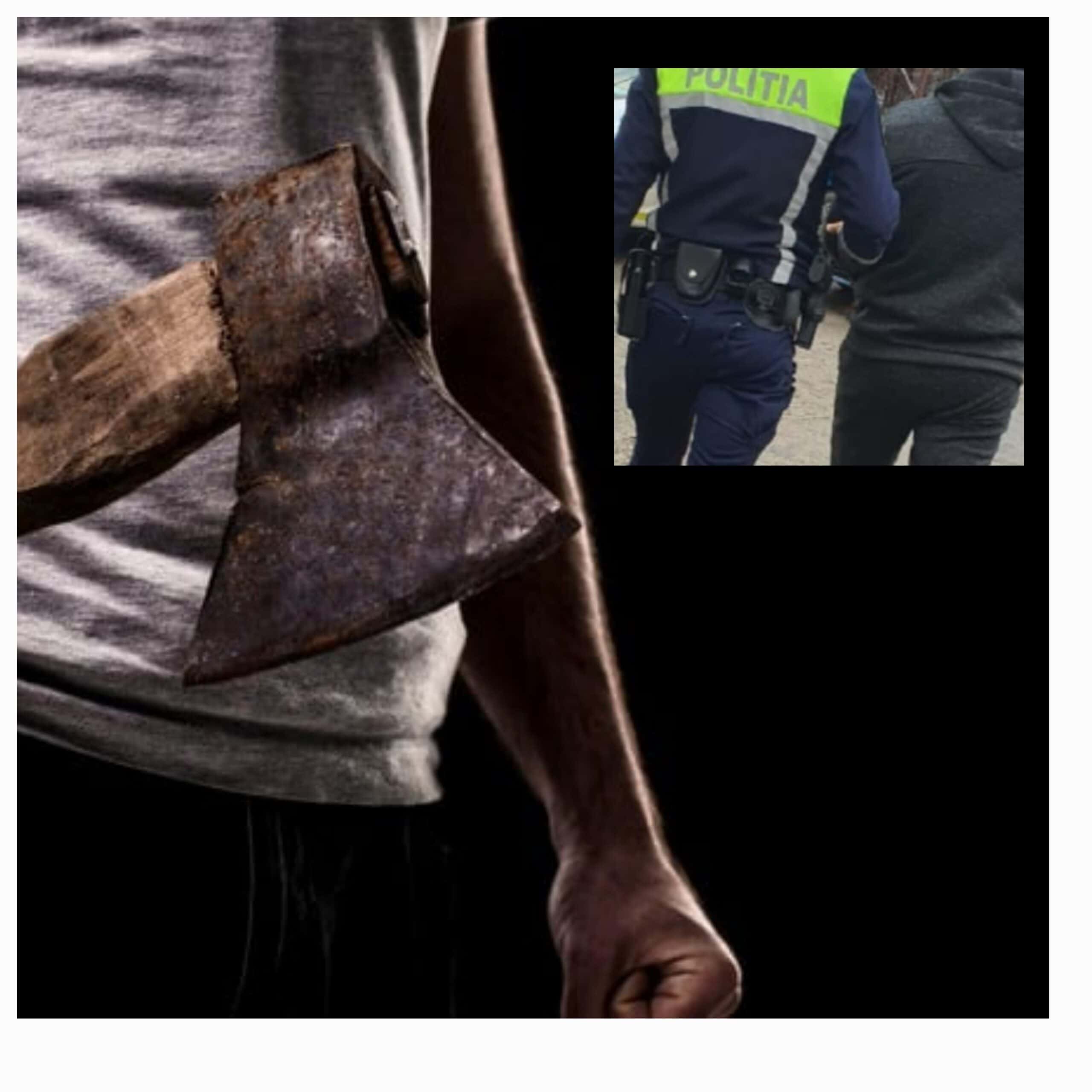 Scandal în Târgu-Jiu: Un bărbat a fost lovit cu toporul în cap