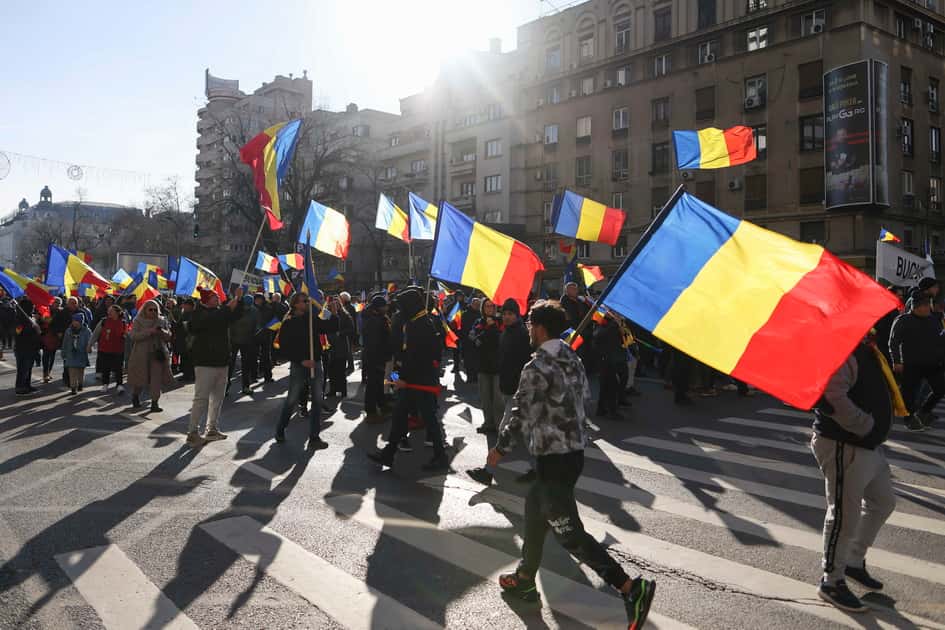 Protest AUR cu incidente în Capitală