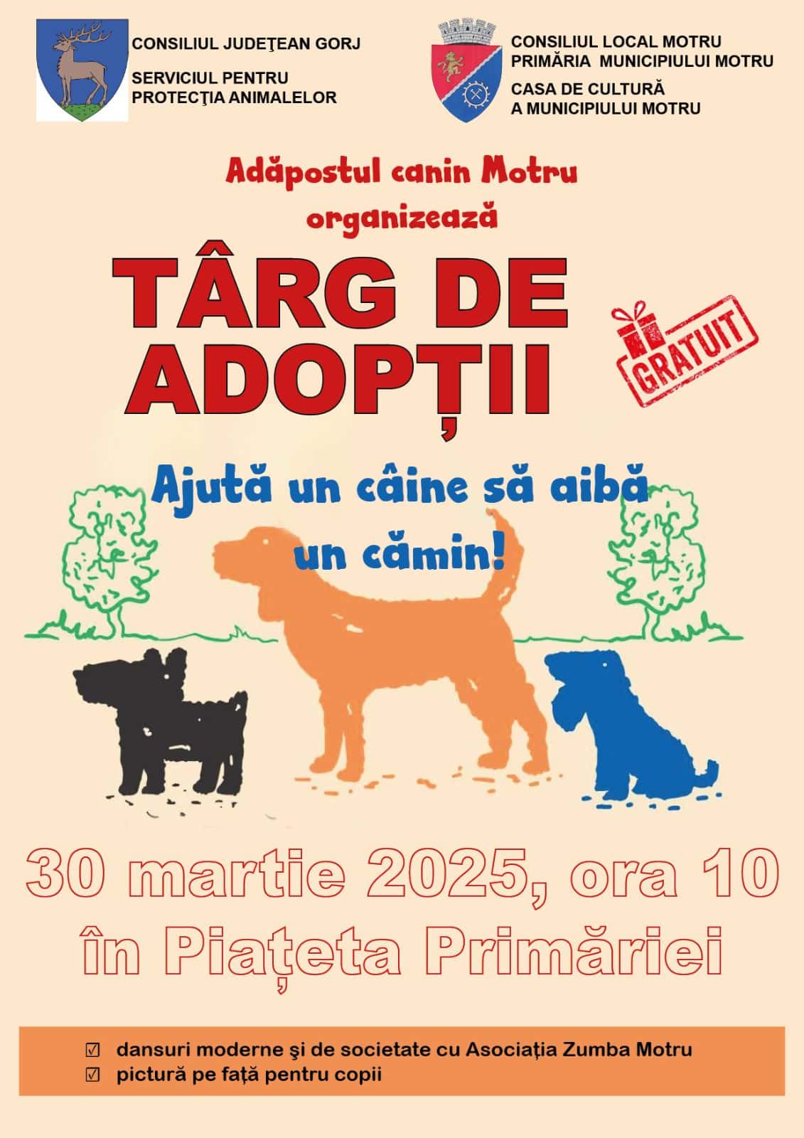 Târg pentru adopții organizat la Motru