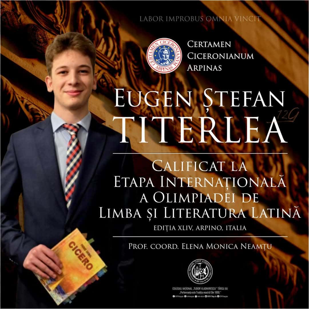 Performanță de excepție pentru un elev de clasa a XII-a al Colegiului Național "Tudor Vladimirescu"