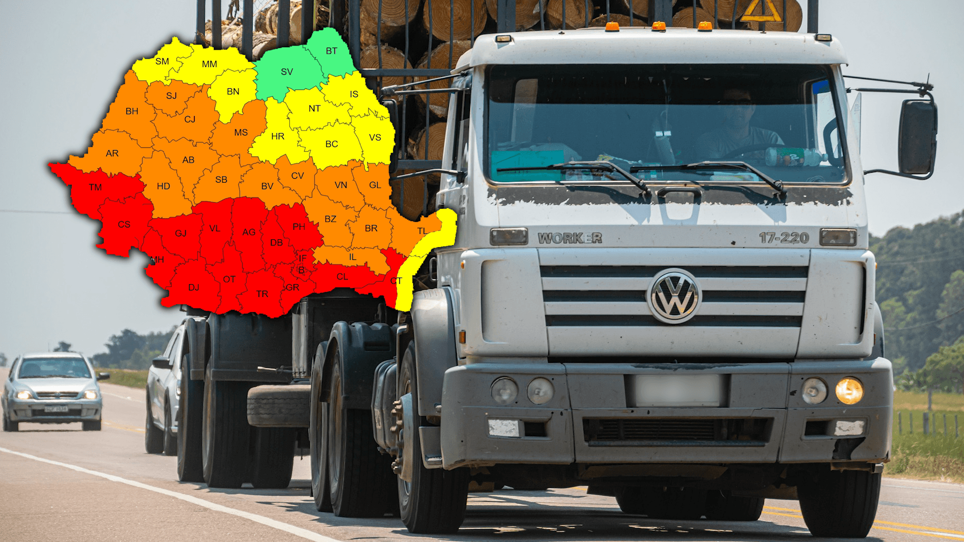 Restricții de tonaj în 15 județe din cauza caniculei