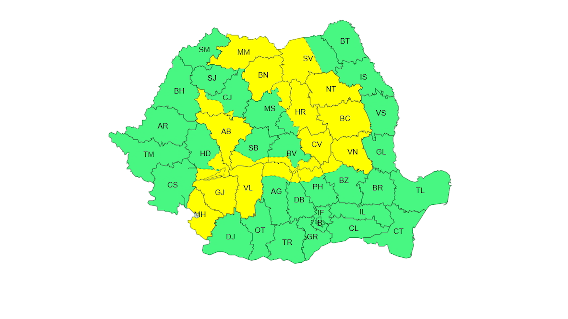 Cod Galben de instabilitate atmosferică