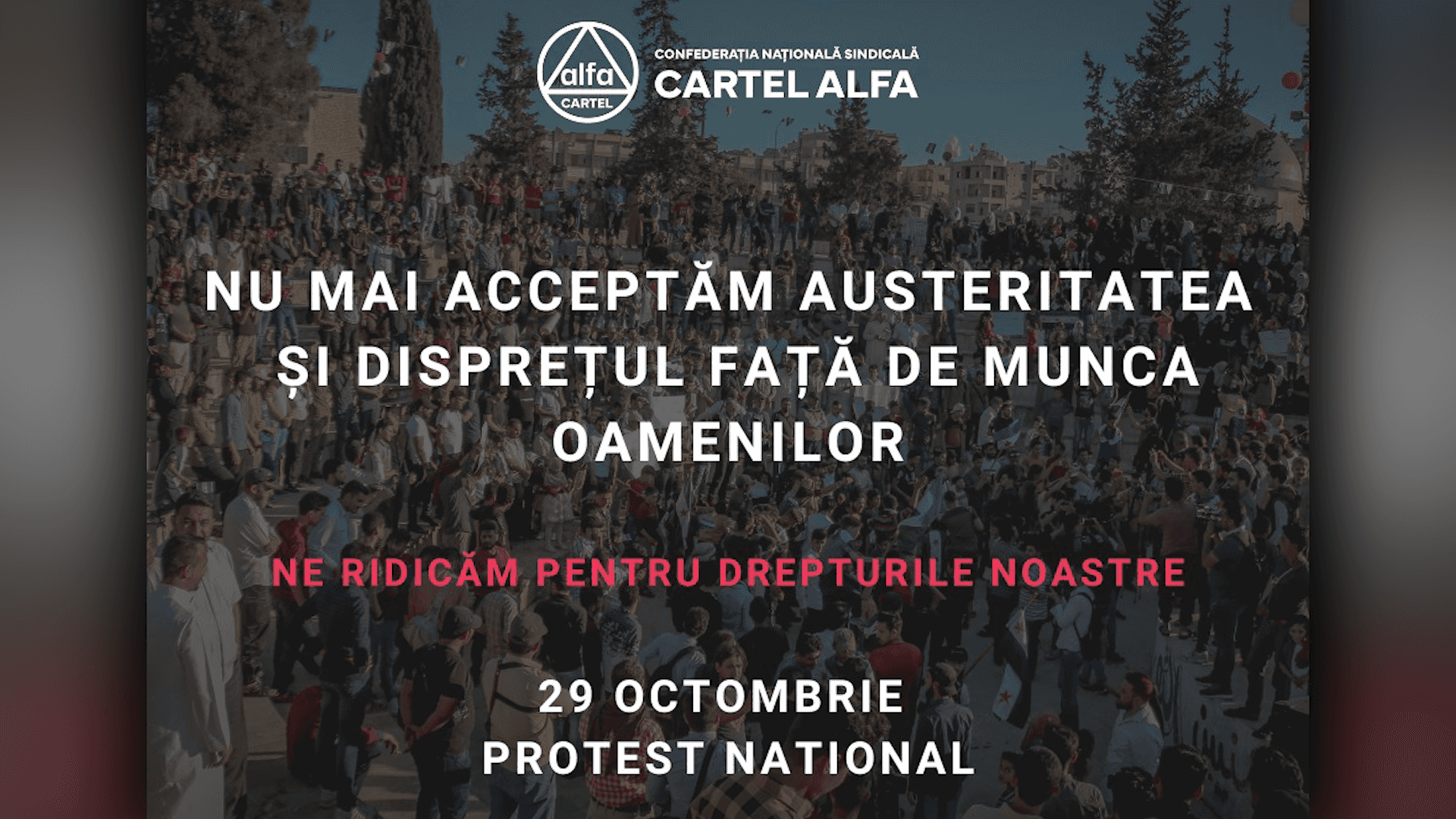 Patru confederații sindicale protestează în Piața Victoriei