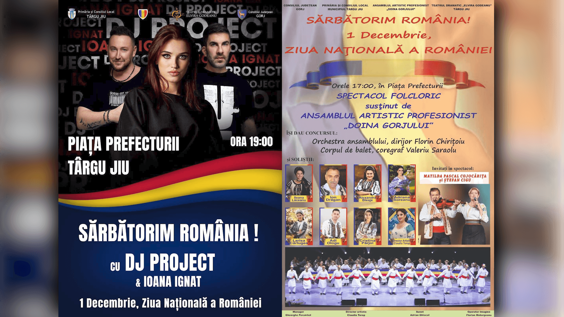 1 Decembrie la Târgu Jiu: eveniment în Piața Prefecturii