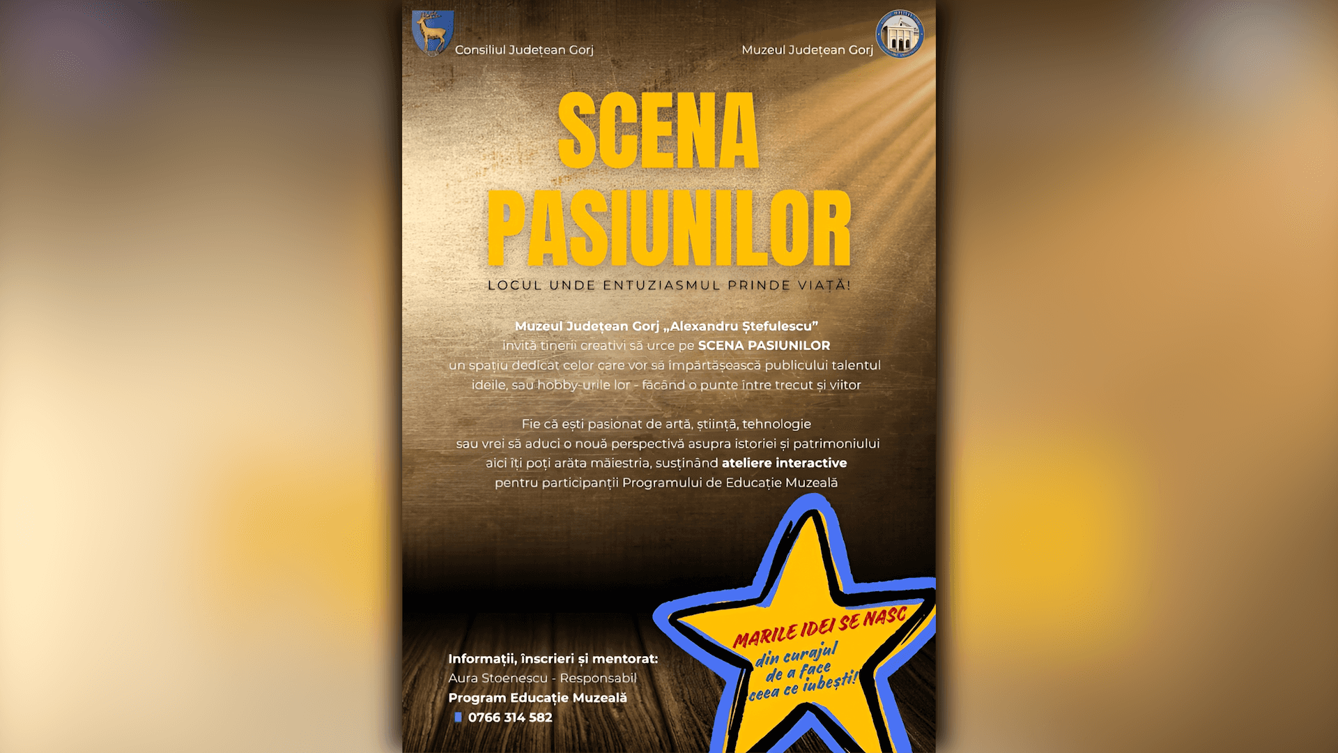 Muzeul Județean Gorj „Alexandru Ștefulescu” lansează proiectul „Scena Pasiunilor”
