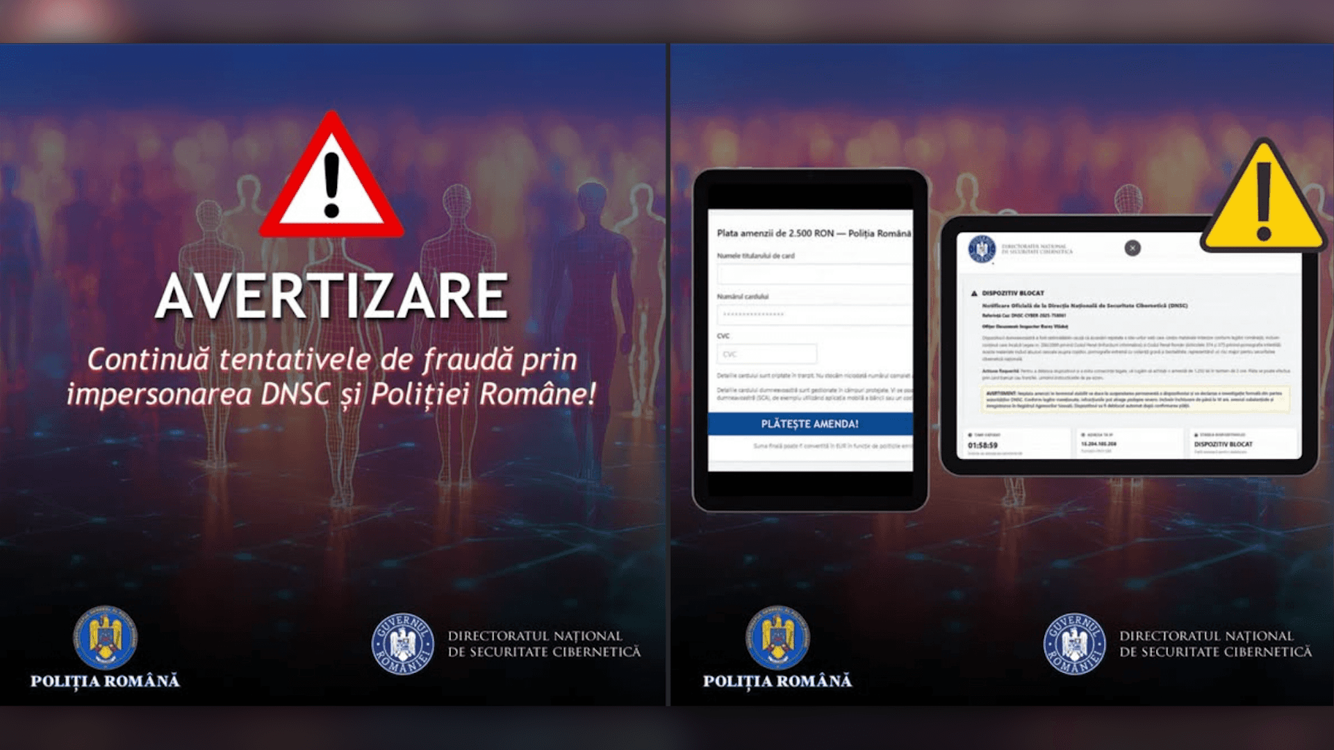 Avertizare de tentative de fraudă online