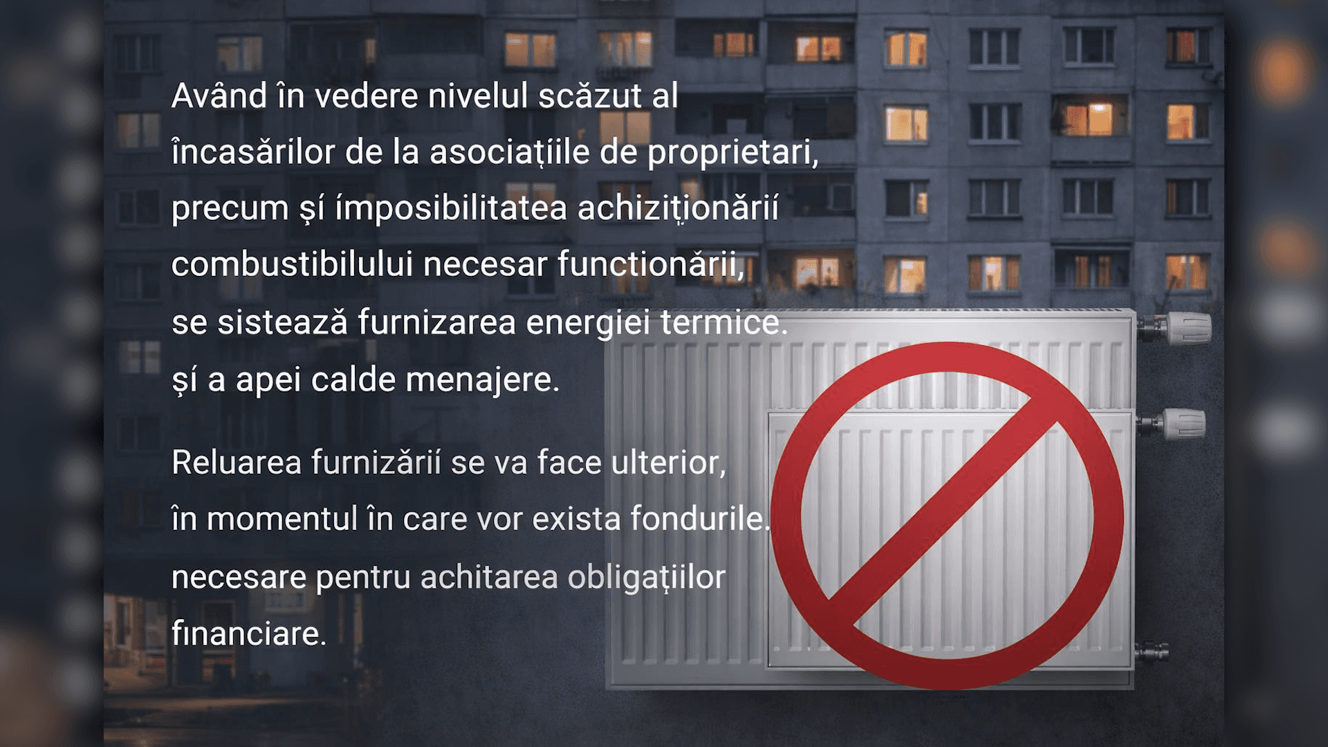 UATAA Motru: Furnizarea căldurii oprită din nou