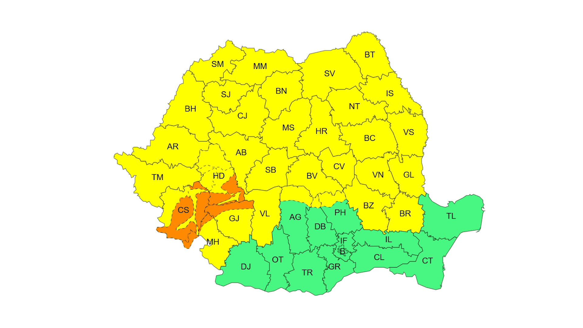 Cod galben și portocaliu de ninsoare abundentă