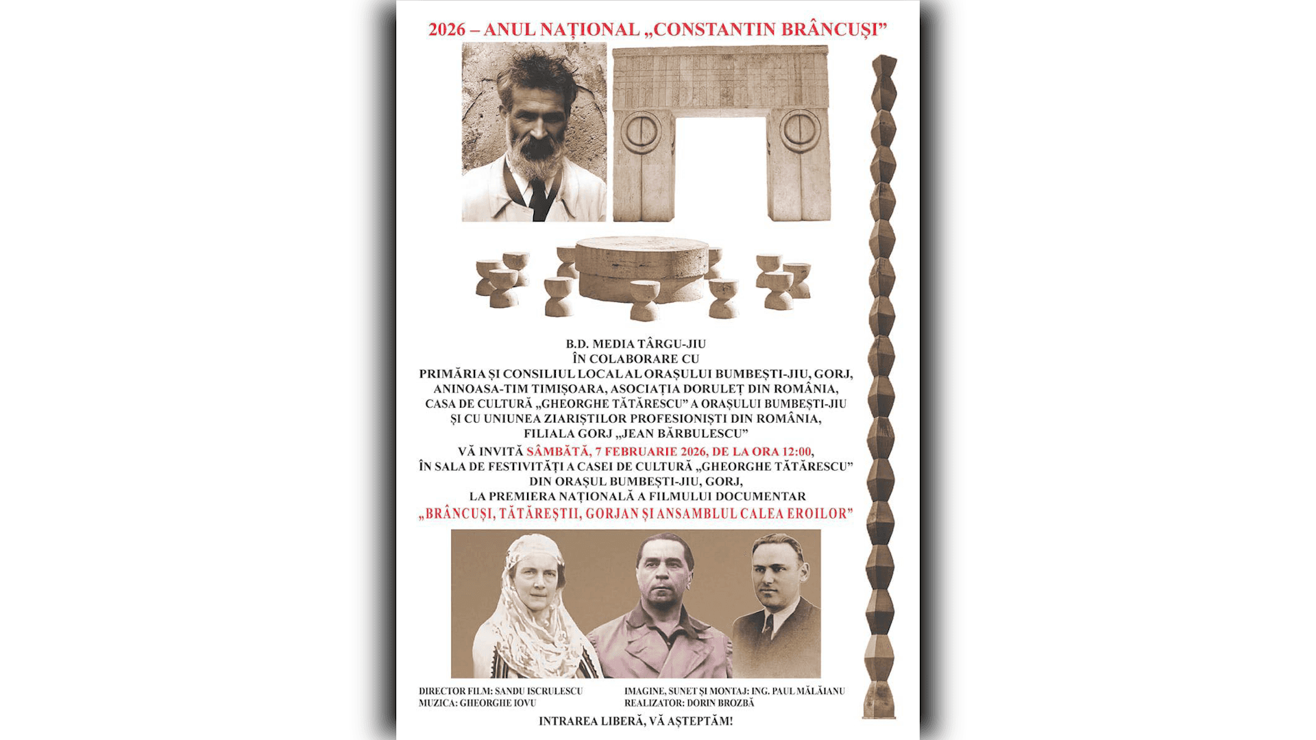 Premieră cinematografică în Bumbești-Jiu
