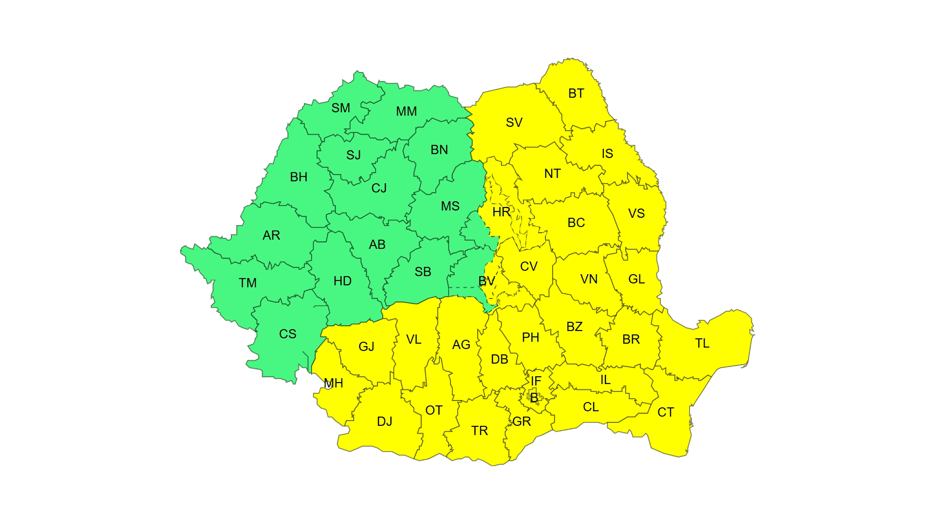 Cod Galben de temperaturi deosebit de scăzute