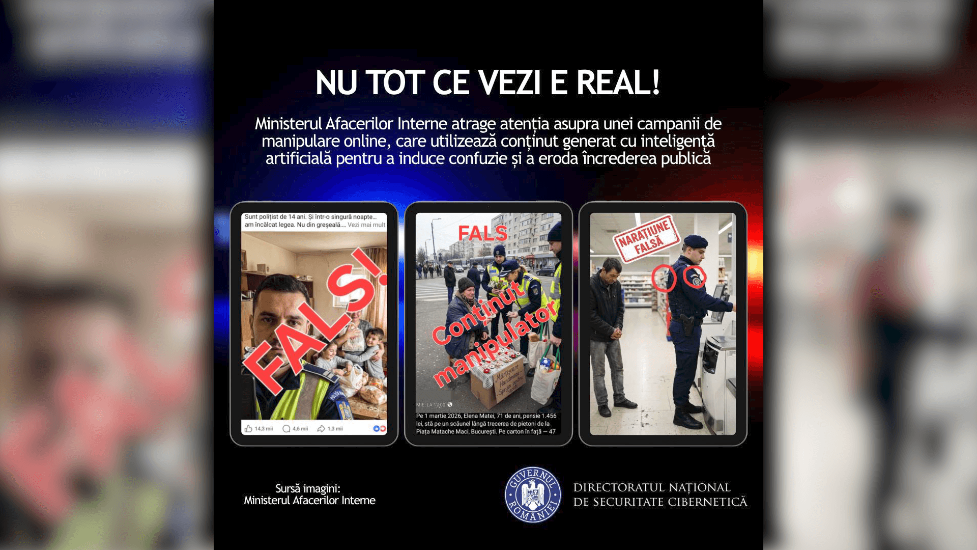 Avertizare DNSC: Polițiști generați cu AI pe rețelele sociale
