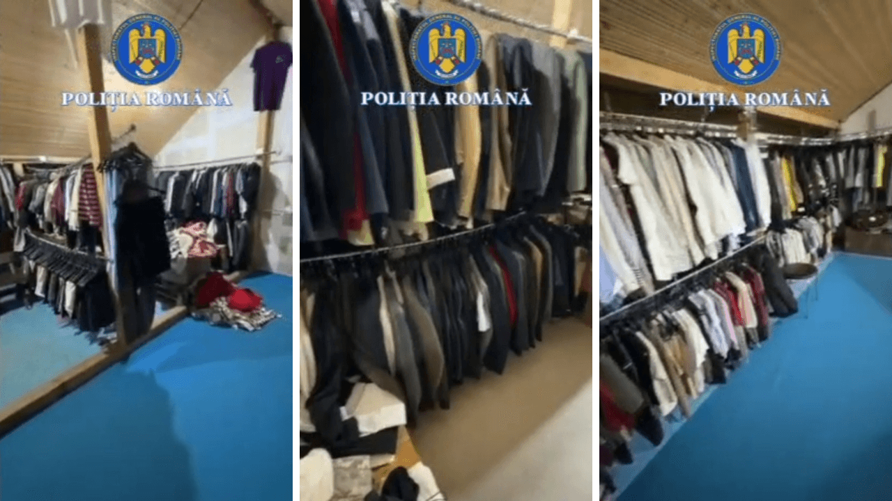 Percheziții în Târgu Jiu, 13.400 de articole de îmbrăcăminte confiscate