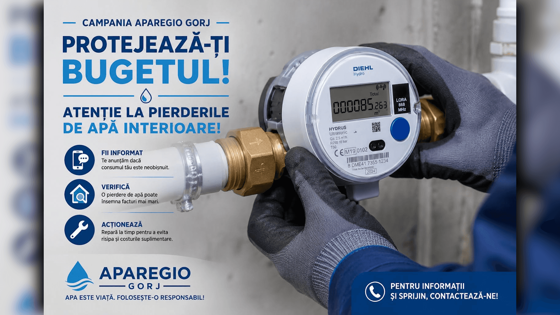 ApaRegio Gorj: Sistem de alertare pentru consumurile anormale de apă