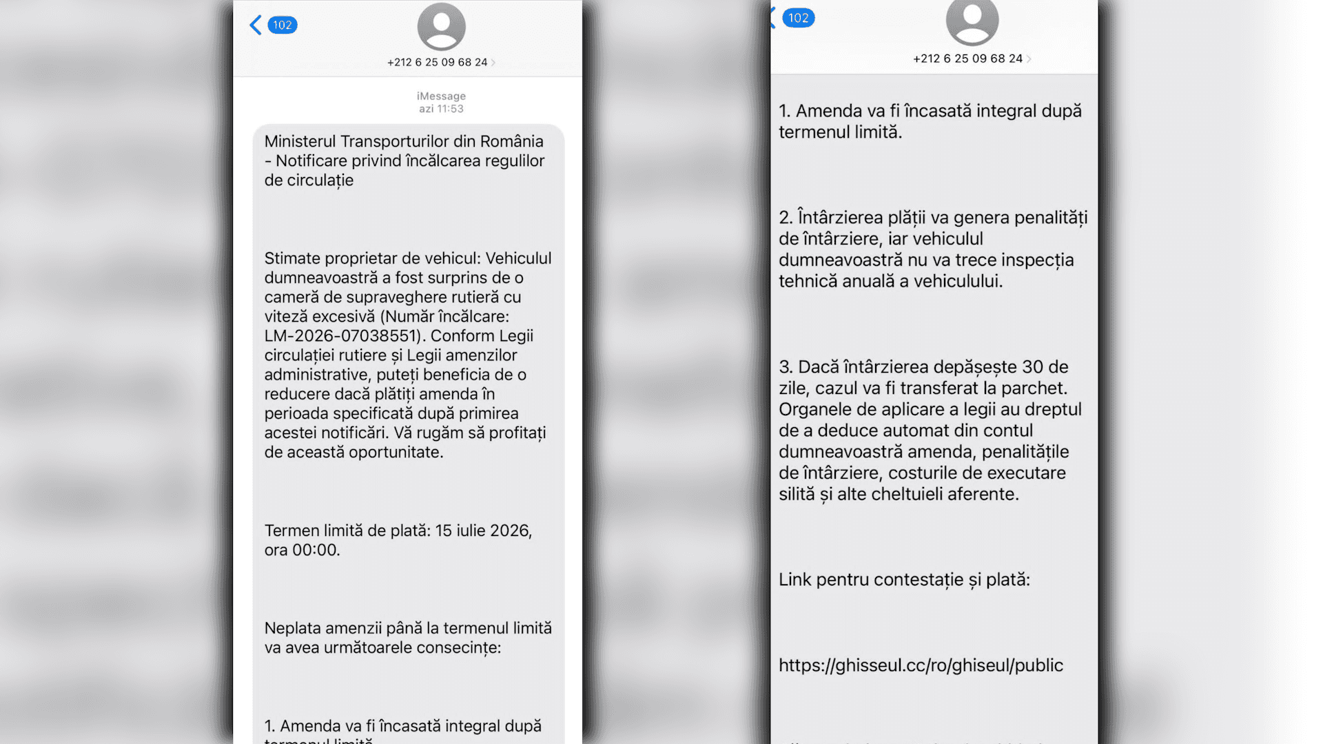 Mesaje false în numele Ministerului Transporturilor