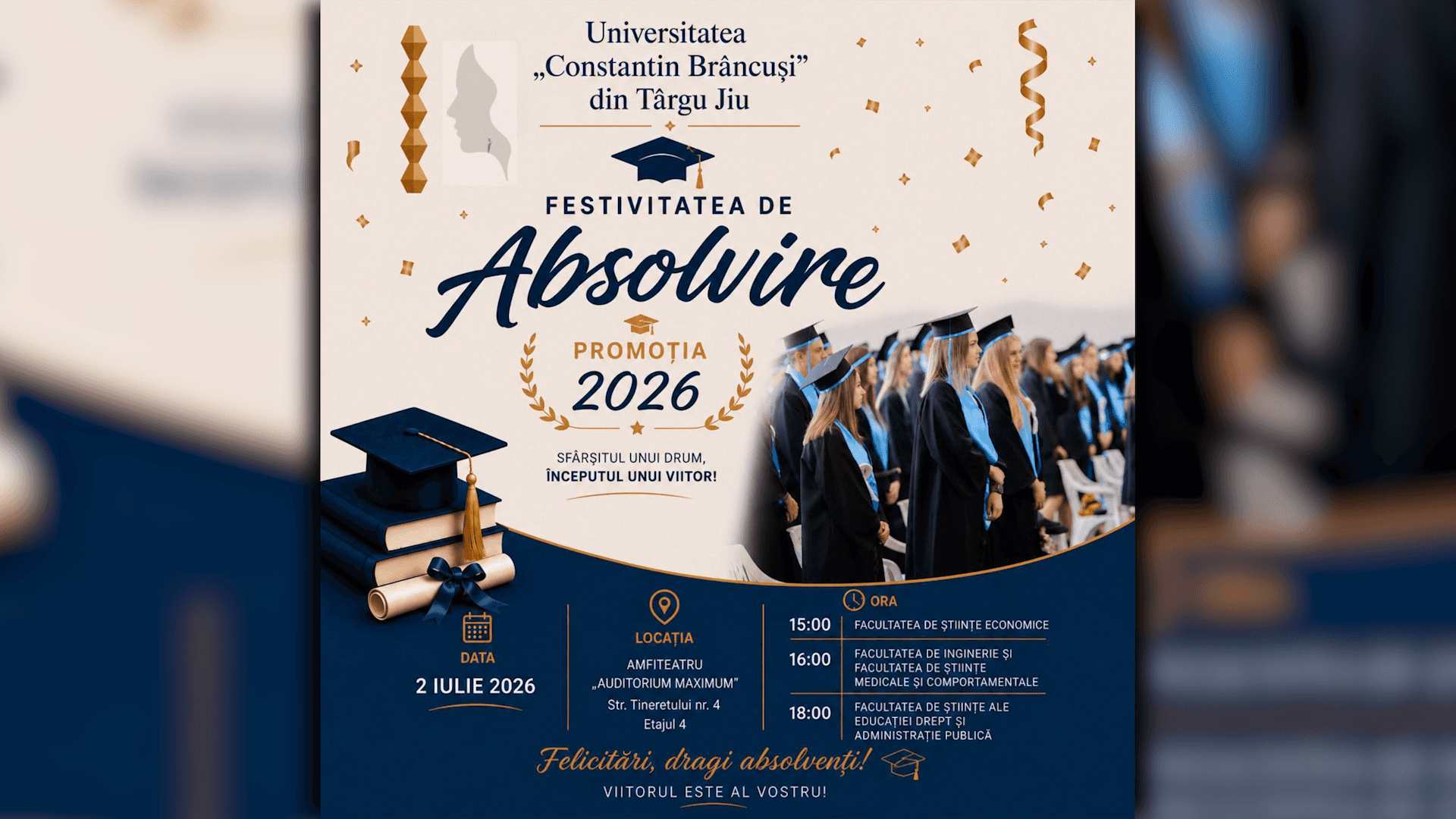 Universitatea „Constantin Brâncuși” își premiază absolvenții